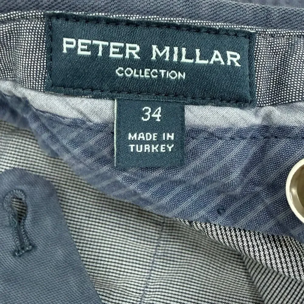 Peter Millar Collection Travis Men's Blue Stretch Chino Pants 34x32